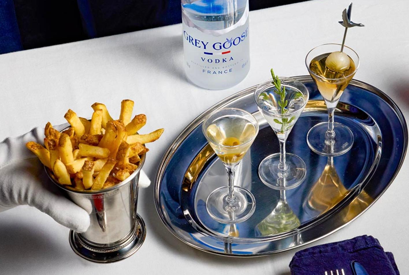 The Grey Goose Chip Shop offers fries and martinis in Soho